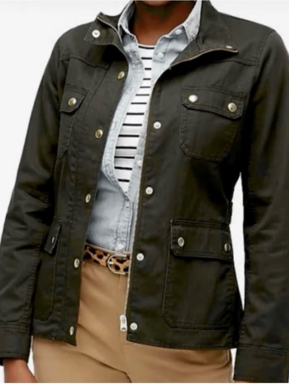 J.Crew | Downtown Field Jacket | Forest Green Utility Military Jacket | XS - Picture 4 of 14